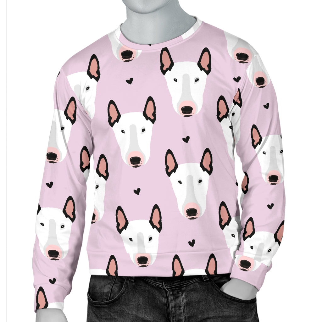 Bull Terrier Pink Print Pattern Men Long Sleeve Sweatshirt