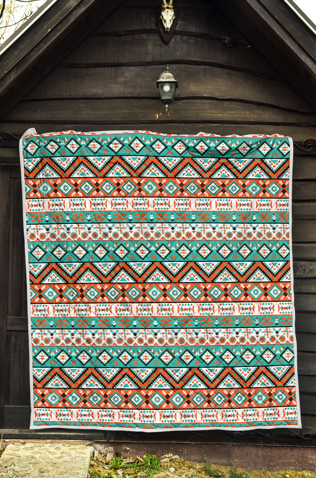 Navajo Style Print Pattern Quilt Bedspread