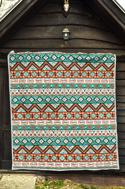 Navajo Style Print Pattern Quilt Bedspread