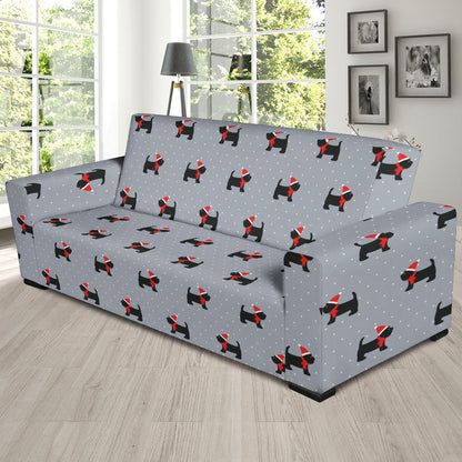 Scottish Christmas Themed Terriers Print Design LKS3018 Sofa Slipcover