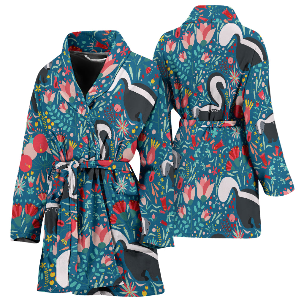 Skunk Print Design LKS302 Women Bathrobe