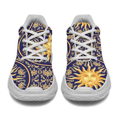 Celestial Gold Sun Face Chunky Sneakers