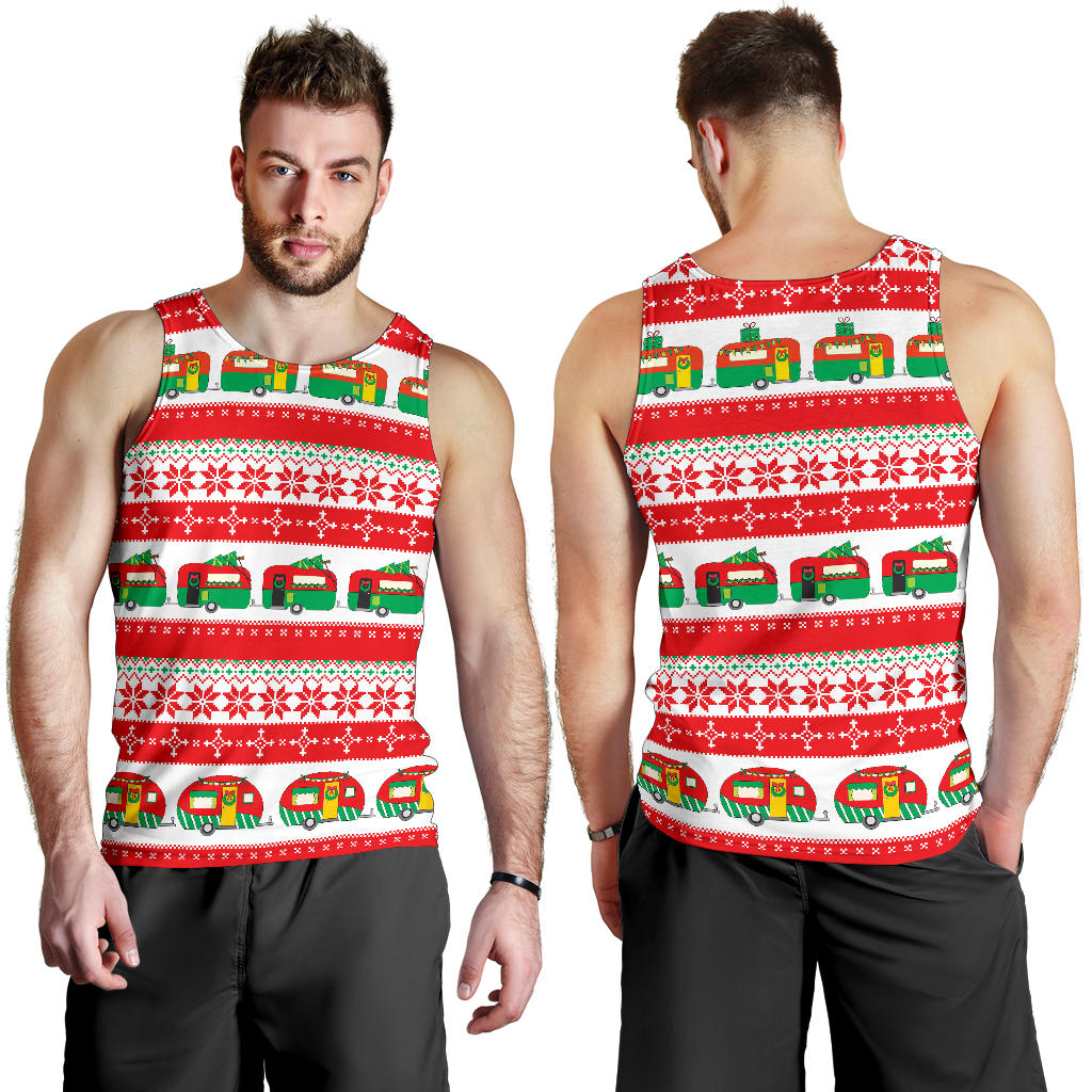Camper Camping Ugly Christmas Design Print Men Tank Top
