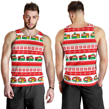 Camper Camping Ugly Christmas Design Print Men Tank Top