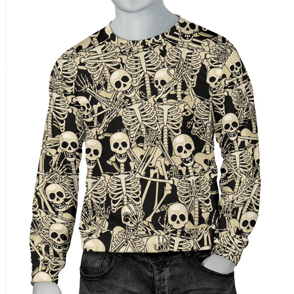 Skeleton Design Print Men Long Sleeve Sweatshirt