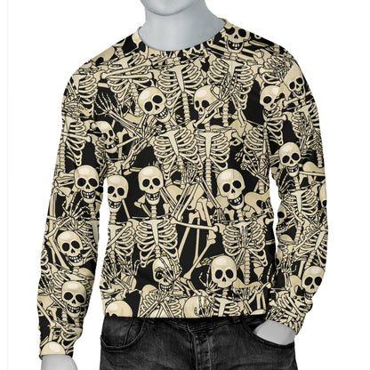 Skeleton Design Print Men Long Sleeve Sweatshirt