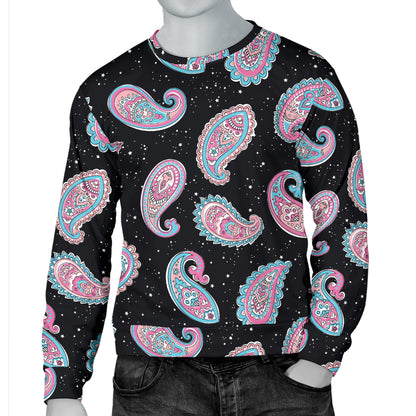 Paisley Pink Design Mandala Print Men Long Sleeve Sweatshirt