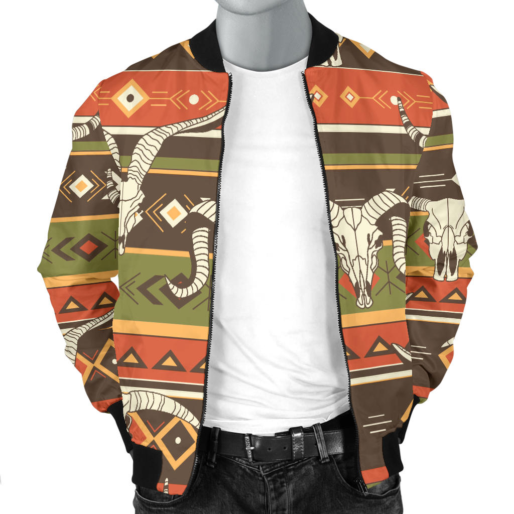 American indian Skull Animal Men Bomber Jacket