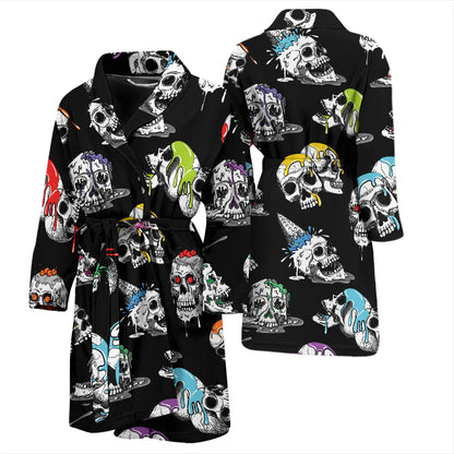 Skull Print Design LKS3013 Men Bathrobe