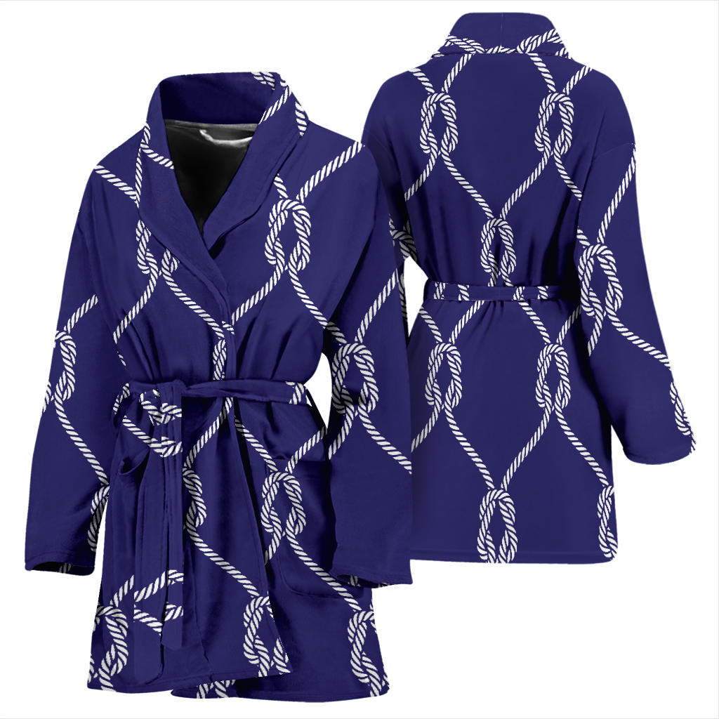 Rope Pattern Print Design A03 Women Bathrobe