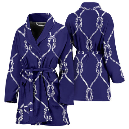 Rope Pattern Print Design A03 Women Bathrobe