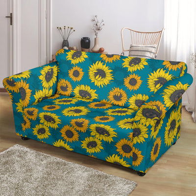 Sunflower Print Design LKS301 Loveseat Couch Slipcover