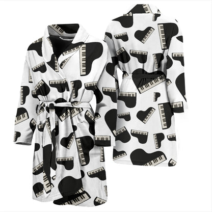 Piano Print Design LKS405 Men Bathrobe