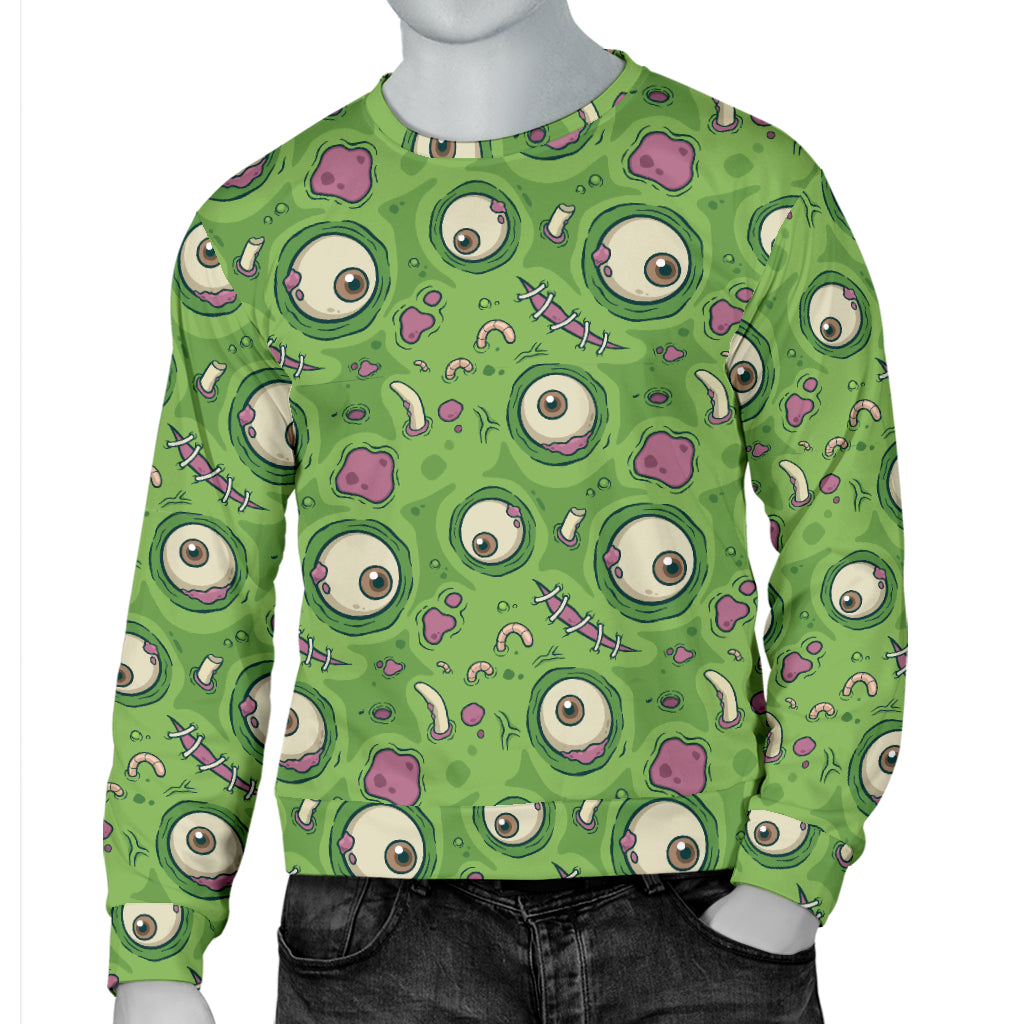 Zombie Eyes Design Pattern Print Men Long Sleeve Sweatshirt