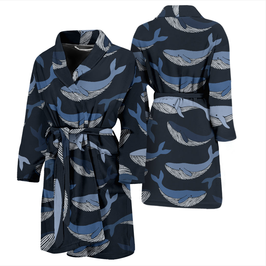 Whale Print Design LKS301 Men Bathrobe