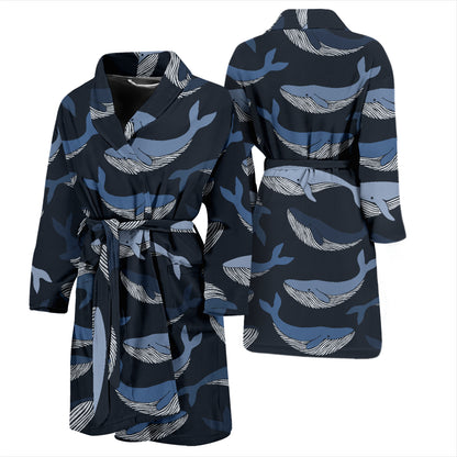Whale Print Design LKS301 Men Bathrobe