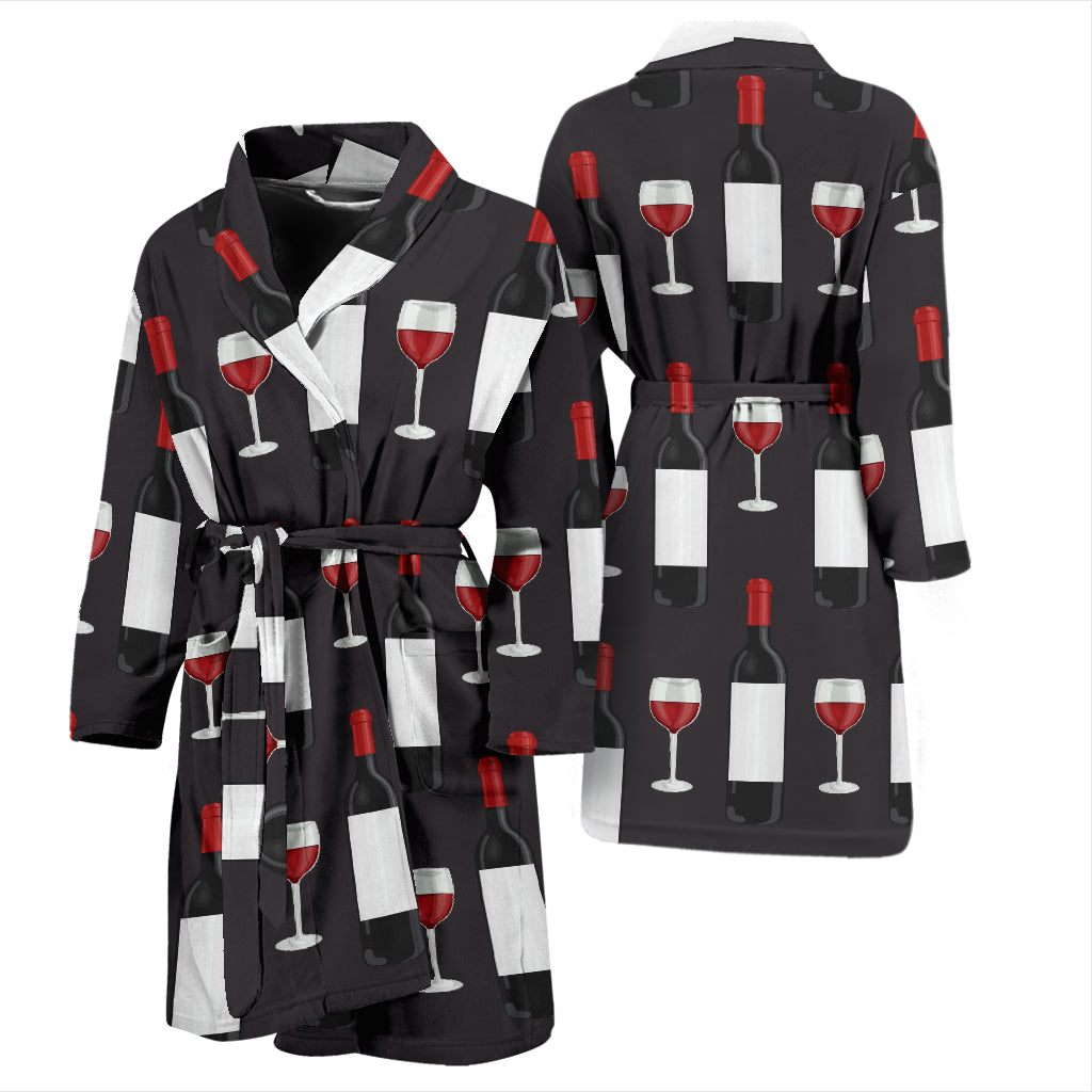 Wine Print Design LKS309 Men Bathrobe