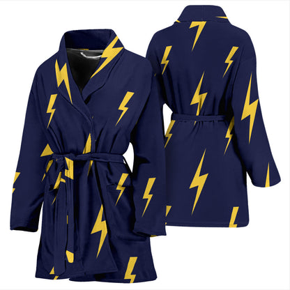 Lightning Thunder Pattern Print Design 03 Women Bathrobe