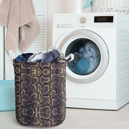 Snake Skin Pattern Print Laundry Basket