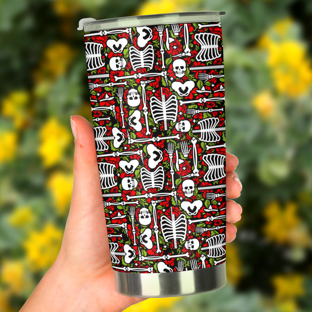 Skeleton Pattern Print Tumbler