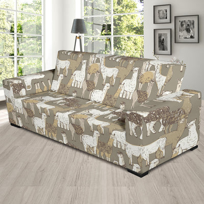 Alpaca Pattern Print Design 01 Sofa Slipcover