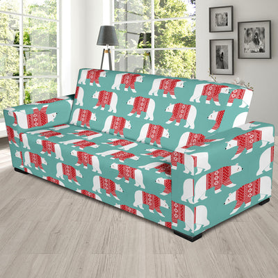 Polar Bear Pattern Print Design A04 Sofa Slipcover