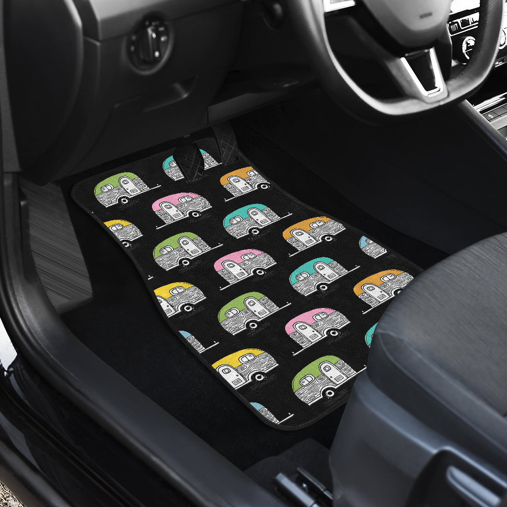 Camper Pattern Camping Themed No 2 Print Car Floor Mats Front Back