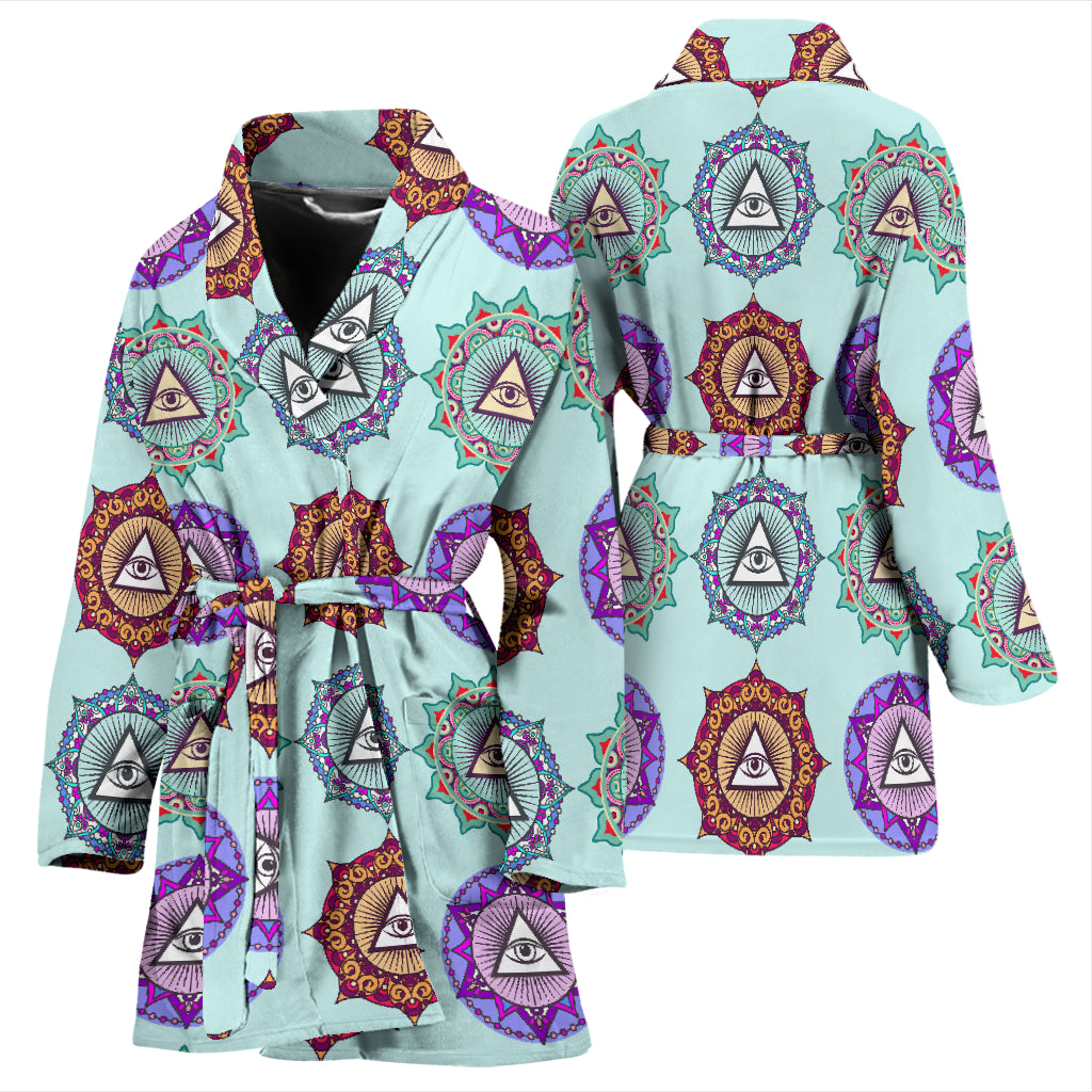 Third Eye Print Design LKS302 Women Bathrobe