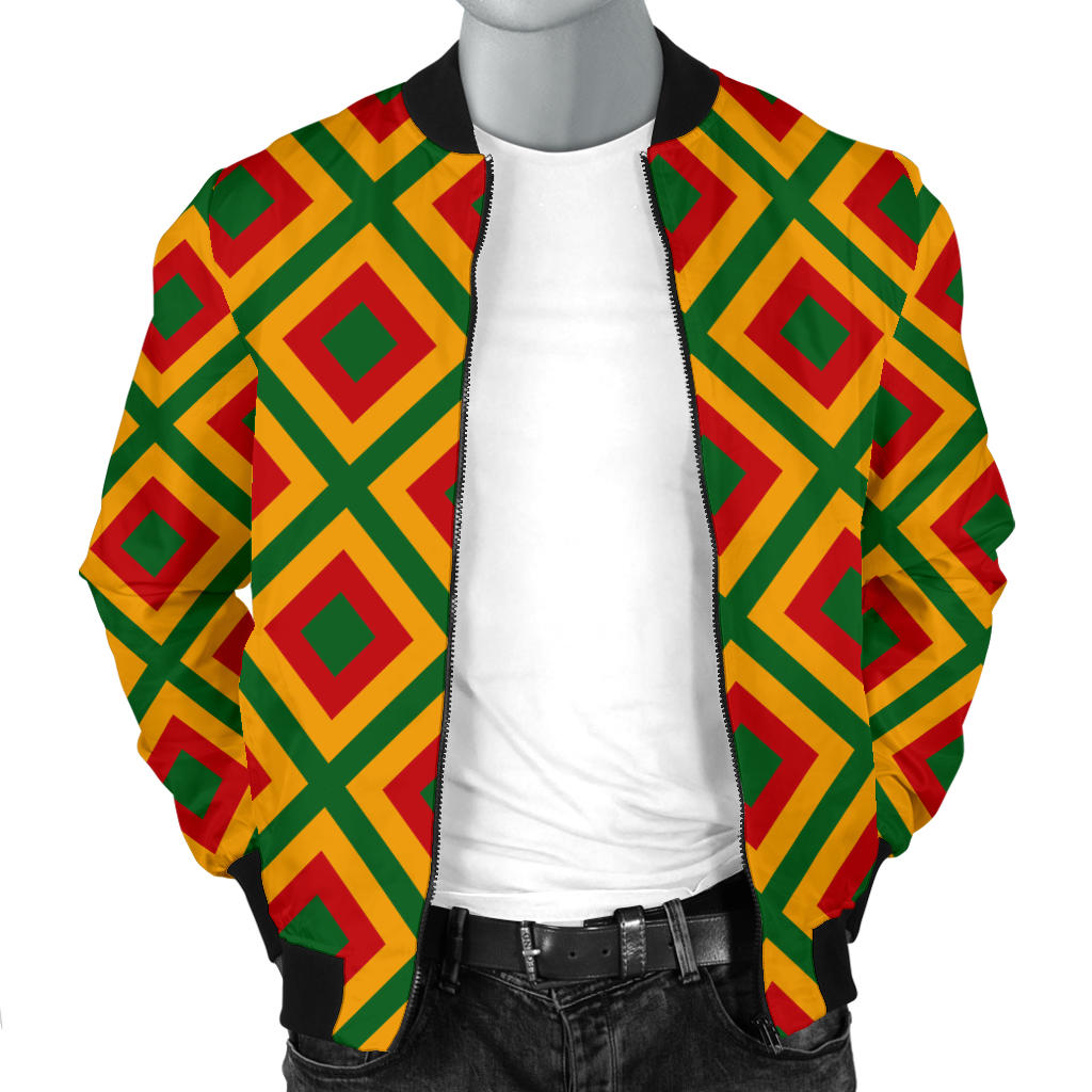 Rasta Reggae Color Cross Men Bomber Jacket