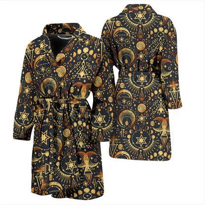 Sun Moon Print Design LKS308 Men Bathrobe