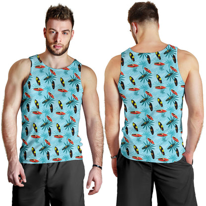 Surfboard Themed Pattern Men Tank Top