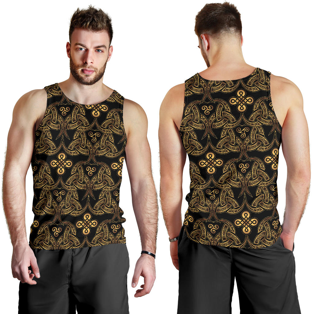 Celtic Knot Gold Design Men Tank Top