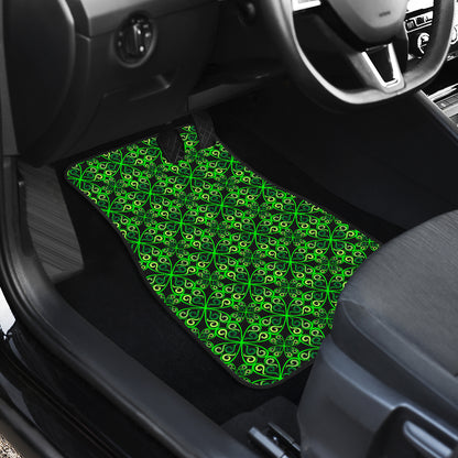 Celtic Green Neon Design Car Floor Mats Front Back
