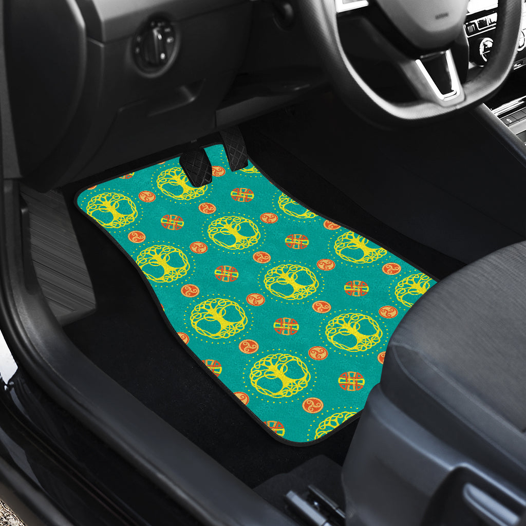 Celtic Tree of Life Print Pattern Car Floor Mats Front Back