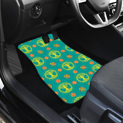 Celtic Tree of Life Print Pattern Car Floor Mats Front Back