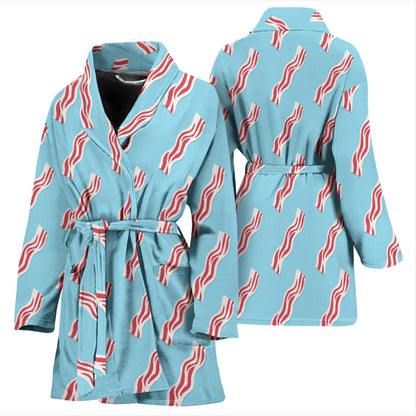 Bacon Pattern Print Design 03 Women Bathrobe