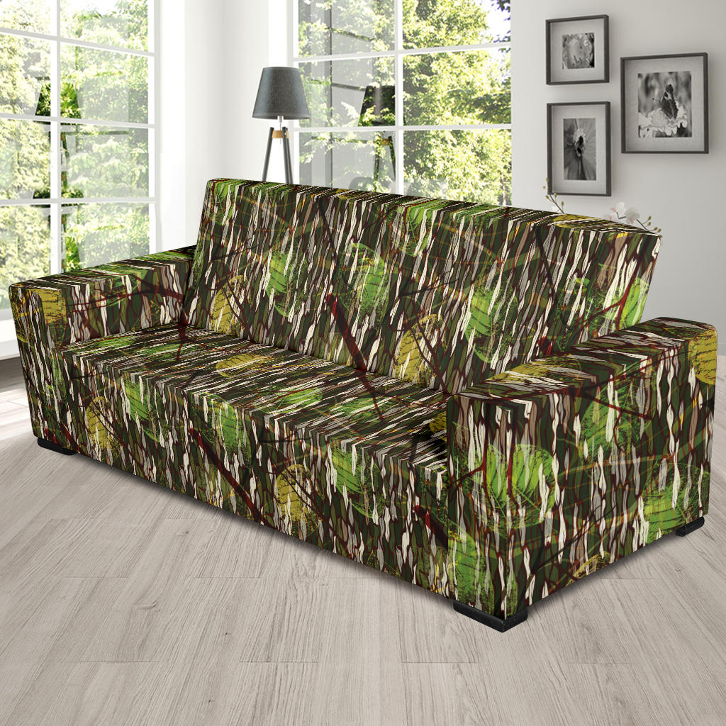 Camouflage Realtree Pattern Print Design 02 Sofa Slipcover