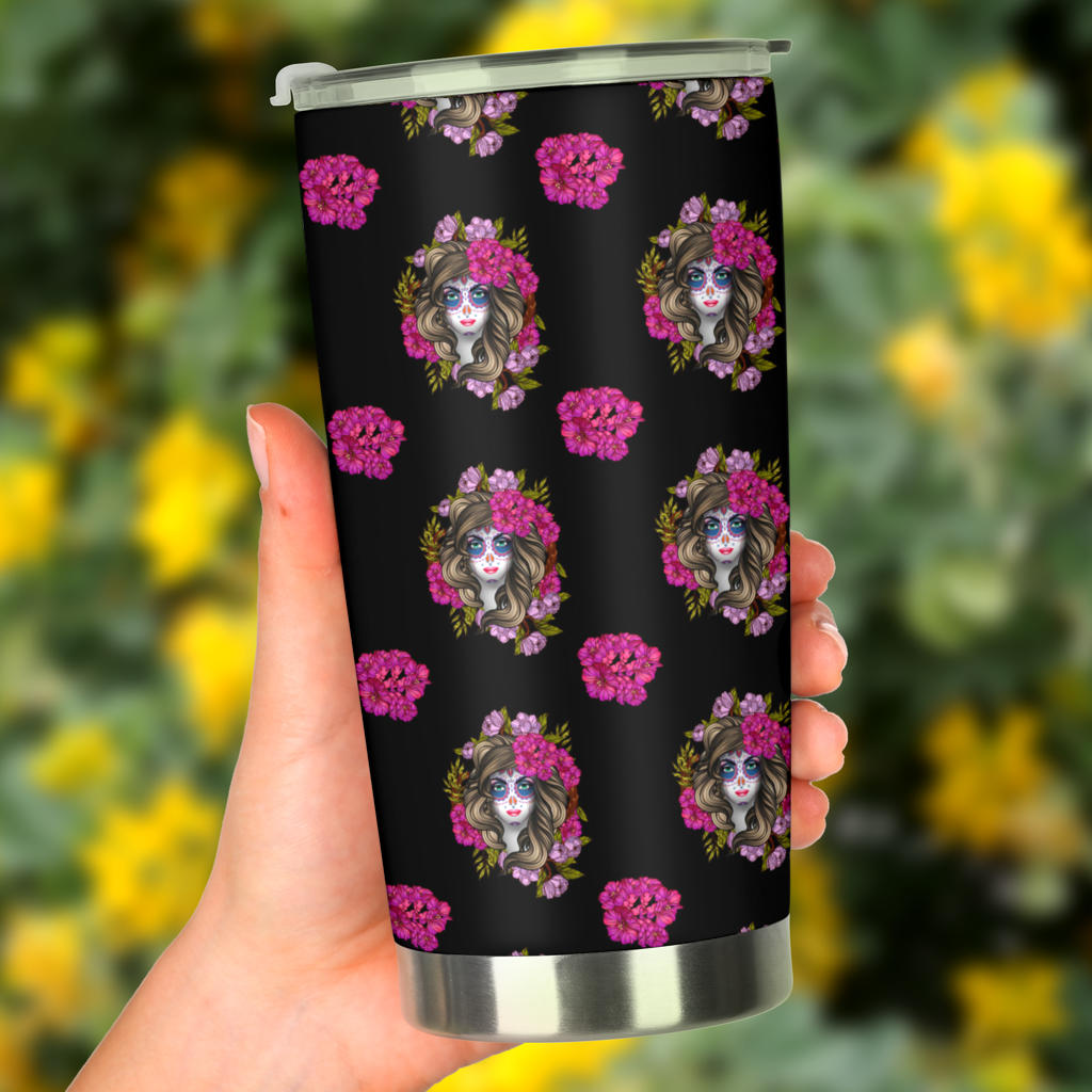 Day of the Dead Makeup Girl Tumbler