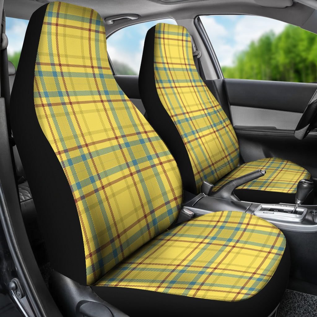 Tartan Yellow Print Design LKS301 Car Seat Covers