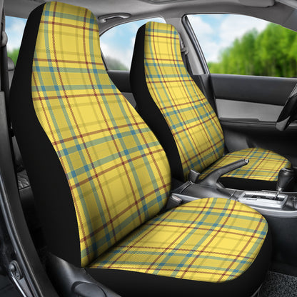 Tartan Yellow Print Design LKS301 Car Seat Covers