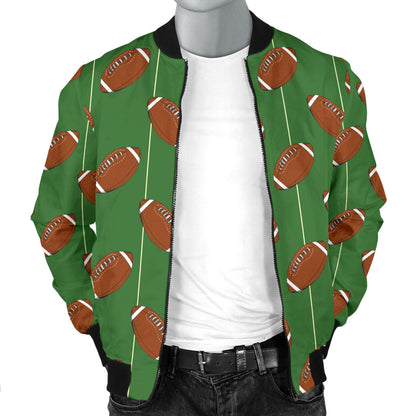 American Football on Field Themed Men Bomber Jacket