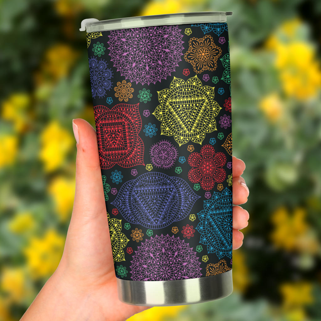Chakra Mandala Print Pattern Tumbler