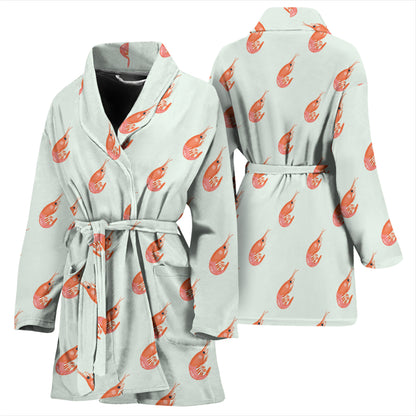 Shrimp Print Design LKS304 Women Bathrobe
