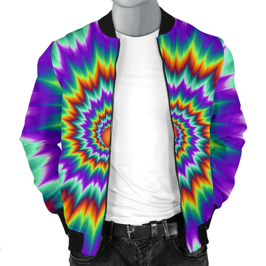 Optical illusion Pulsing fiery spirals Men Bomber Jacket
