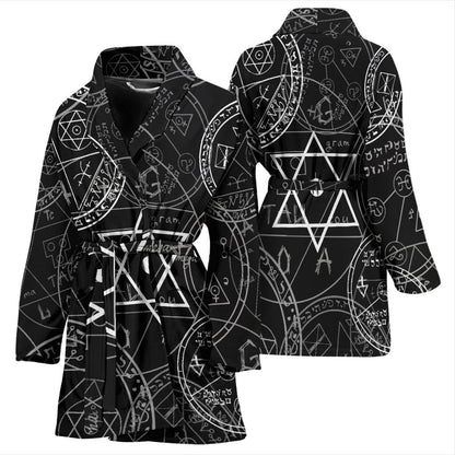 Pentagram Pattern Print Design A01 Women Bathrobe