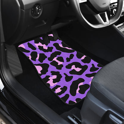 Cheetah Purple Neon Print Pattern Car Floor Mats Front Back