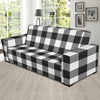 Buffalo check Black white Pattern Print Design 04 Sofa Slipcover