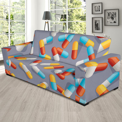 Pill Pattern Print Design A01 Sofa Slipcover