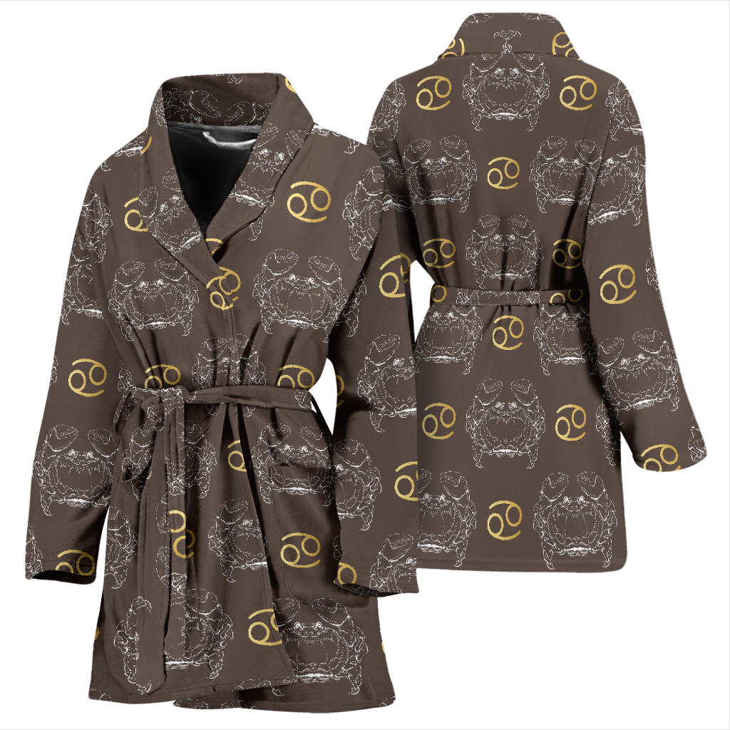 Cancer Zodiac Pattern Print Design 01 Women Bathrobe