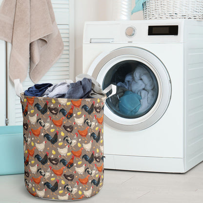 Chicken Evolution Pattern Laundry Basket